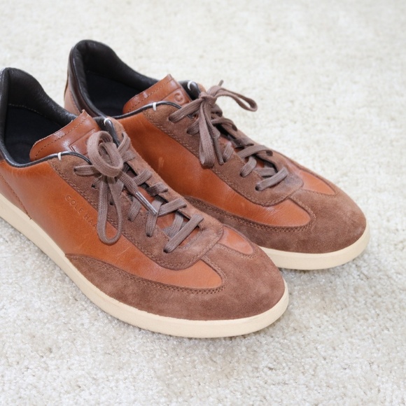 Cole Haan Tan and Brown Leather Sneakers - Picture 1 of 6